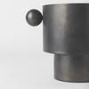 Juno 6.5H Medium Black Iron Vase, by Mercana, 8.5" length x 6" width x 6.5" height thumbnail 10