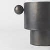 Juno 6.5H Medium Black Iron Vase, by Mercana, 8.5" length x 6" width x 6.5" height thumbnail 10