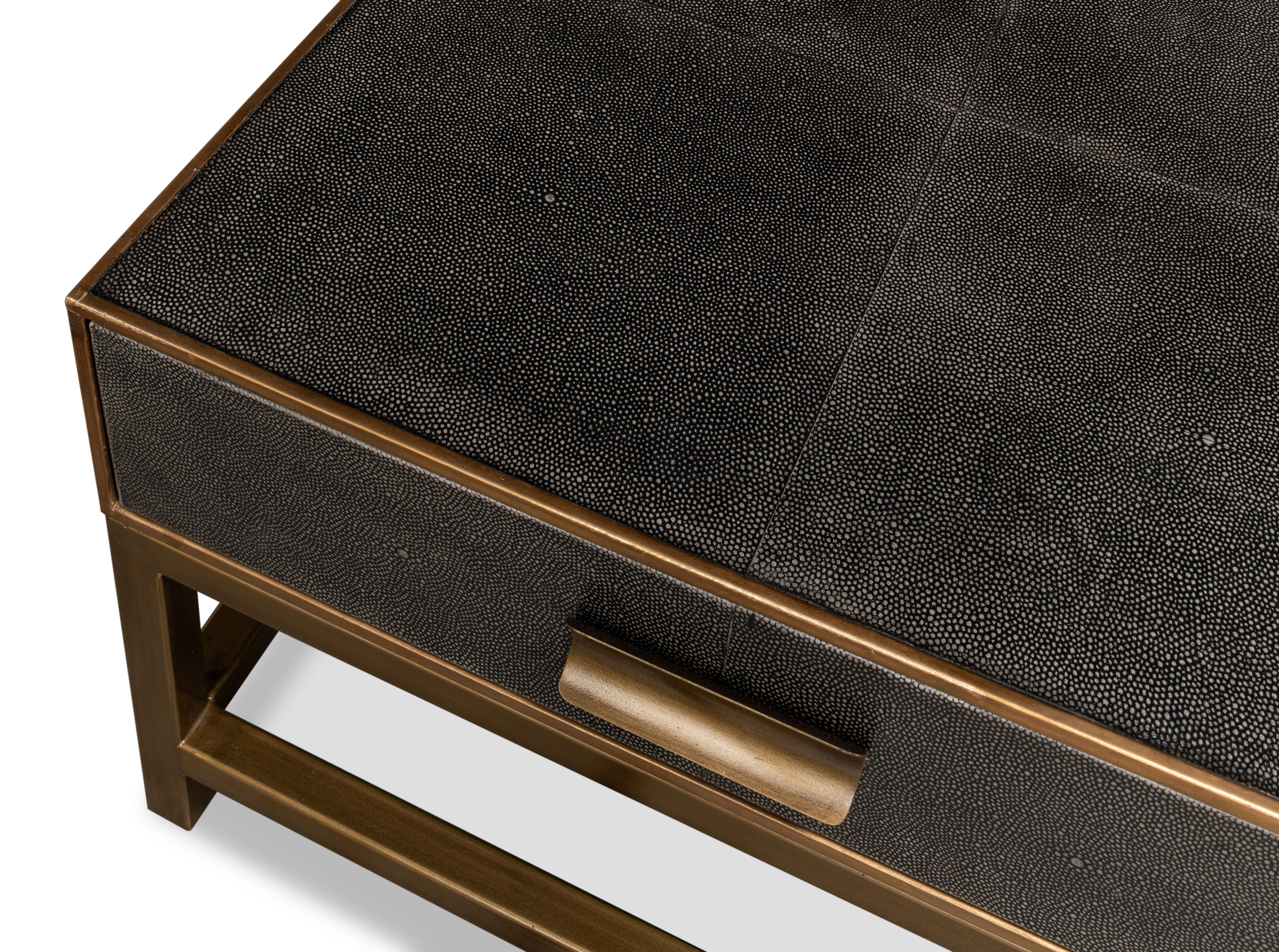 Gideon Shagreen Sq.Coffee Table Ant.Grey large image 