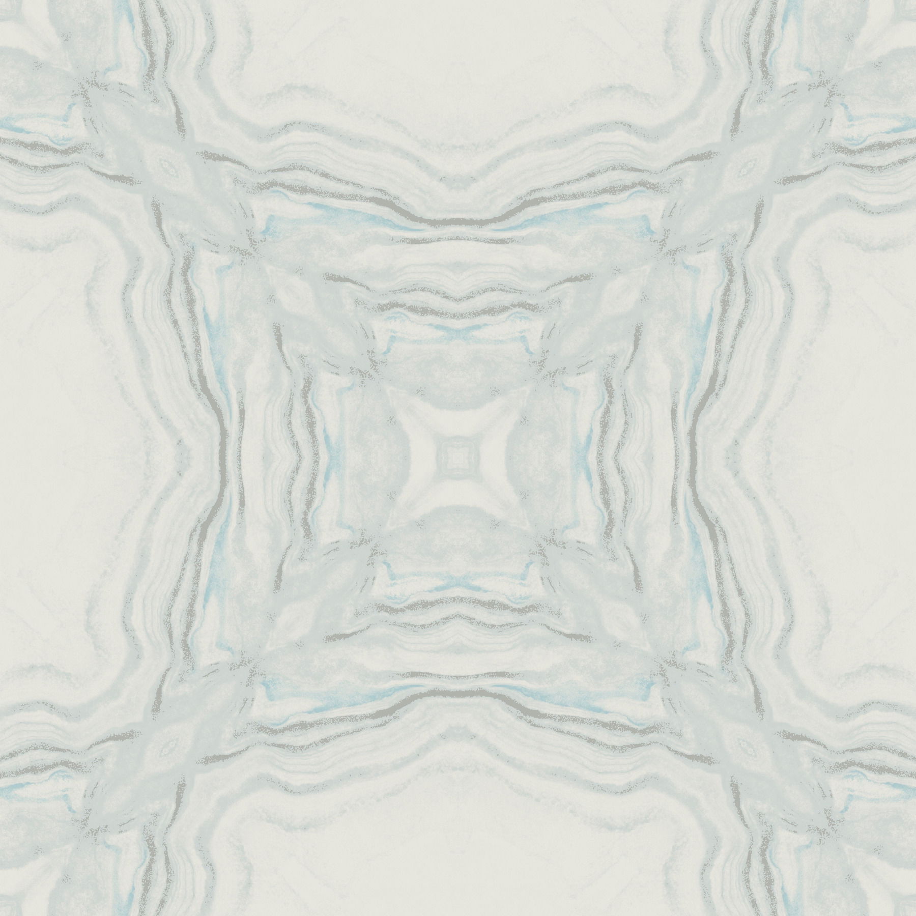Stone Kaleidoscope Blue Metallic Wallpaper large image 