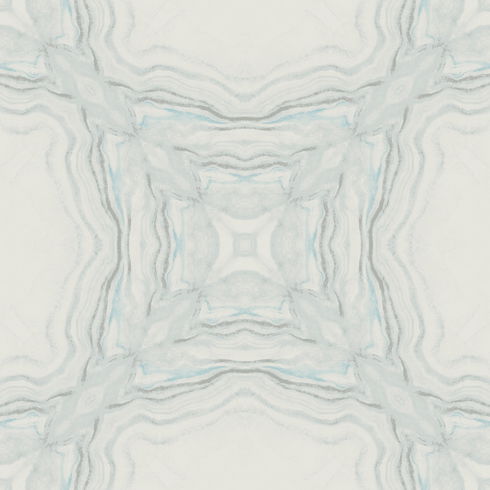 Stone Kaleidoscope Blue Metallic Wallpaper