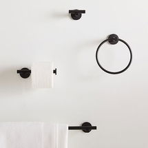 Online Designer Bathroom Modern Overhang Bath Hardware, Set of 4, Matte Black