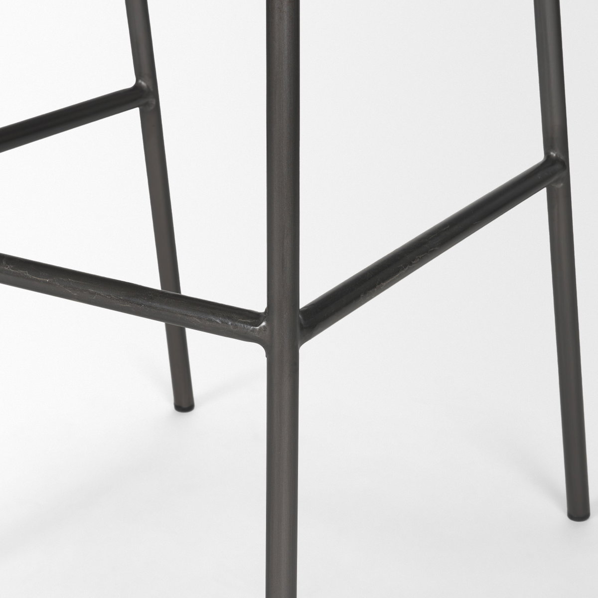 Kavalan Low Back 37.5in Seat Bar Stool | Ebony Leather with Black Metal, Counter & Bar Stool by Mercana, 17.7" length x 20.9" width x 37.5" height View 11