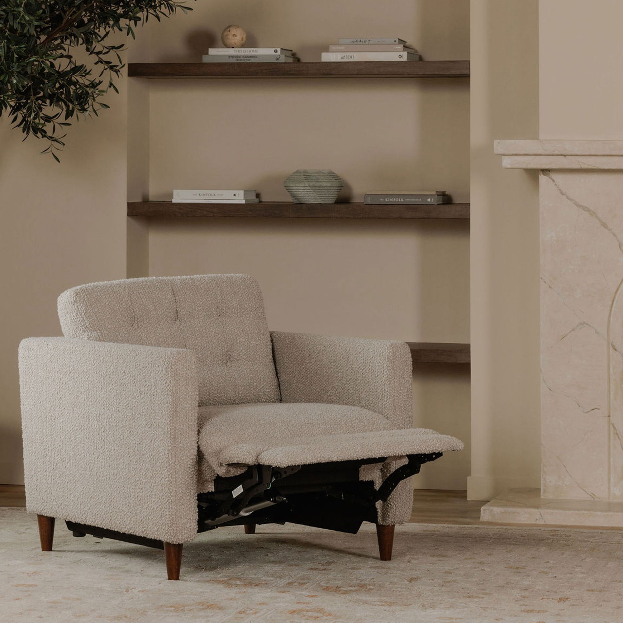 Bridgers Power Recliner Chair Warm Grey large image 