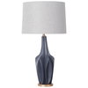 Bravar III 30' Gray-Blue Resin Base with Gray Fabric Shade Table Lamp, by Mercana, 16" length x 15" width x 30" height thumbnail 1