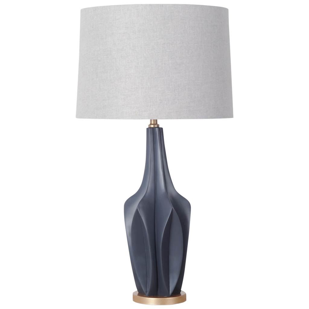 Bravar III 30' Gray-Blue Resin Base with Gray Fabric Shade Table Lamp large image 