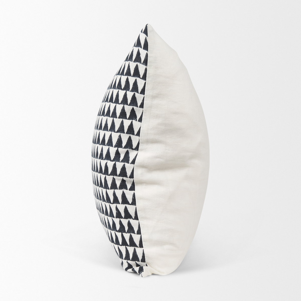 Jolie 22x22 Cream with Black Print Linen Square Pillow Cover, Decorative Pillow by Mercana, 22" length x 22" width x 0.2" height View 4