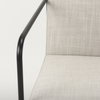 Stamford Beige Upholstered Seat with Wood Back, Black Metal Frame Dining Chair with Arms, by Mercana, 25" length x 20.5" width x 36" height thumbnail 10
