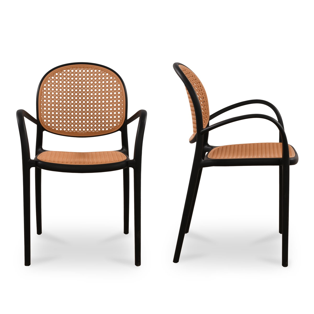 Soren Outdoor Dining Chair Black-set Of Two, Outdoor Chair by Moe's Home, 1'10" width x 2'9.5" height x 1'10.8" depth View 3