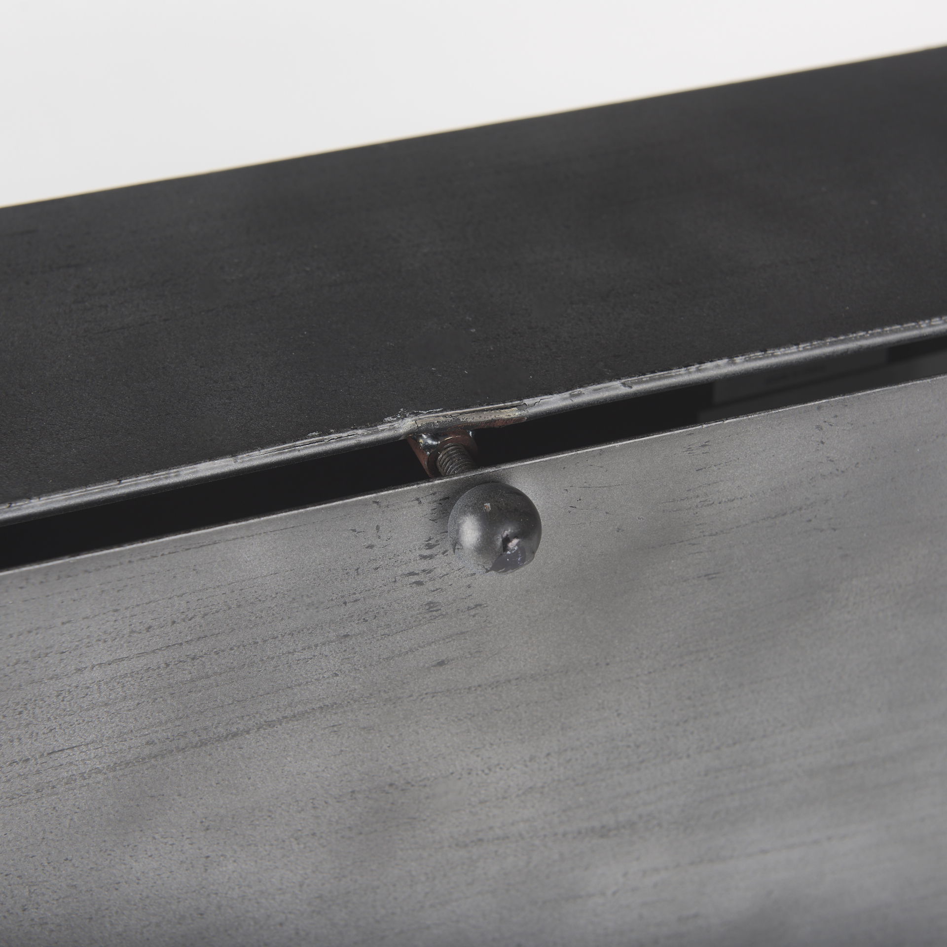 Harvey  Black Metal and Wood Rectangular Table Clock, by Mercana, 12.99" length x 4.53" width x 8.07" height View 13