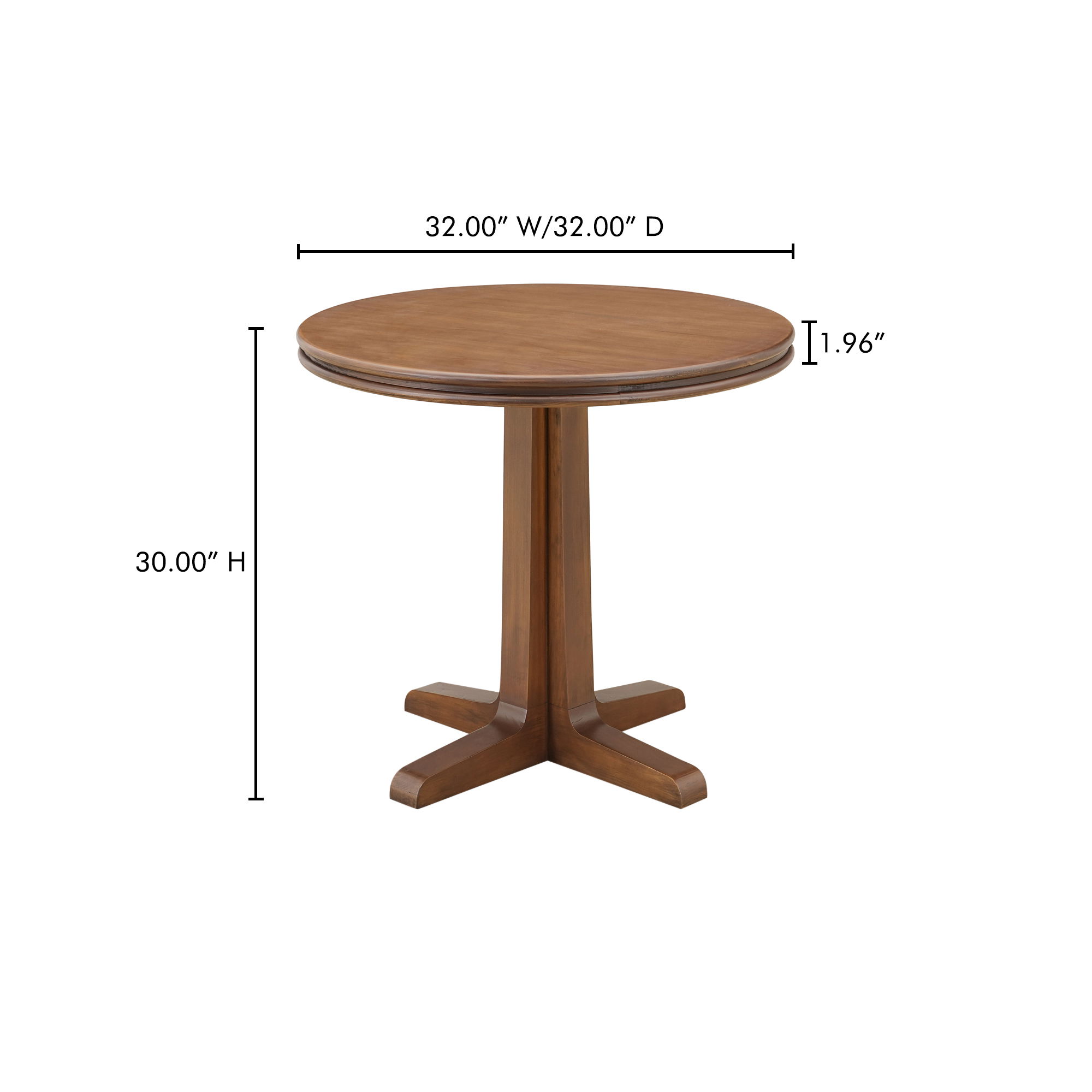Charles Cafe Table Brown, Coffee Table by Moe's Home, 32" width x 30" height x 32" depth View 7