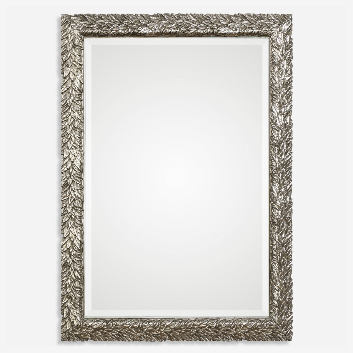 Evelina Silver Leaves Mirror, by Uttermost, 24.62" width x 34.62" height x 1" depth View 1