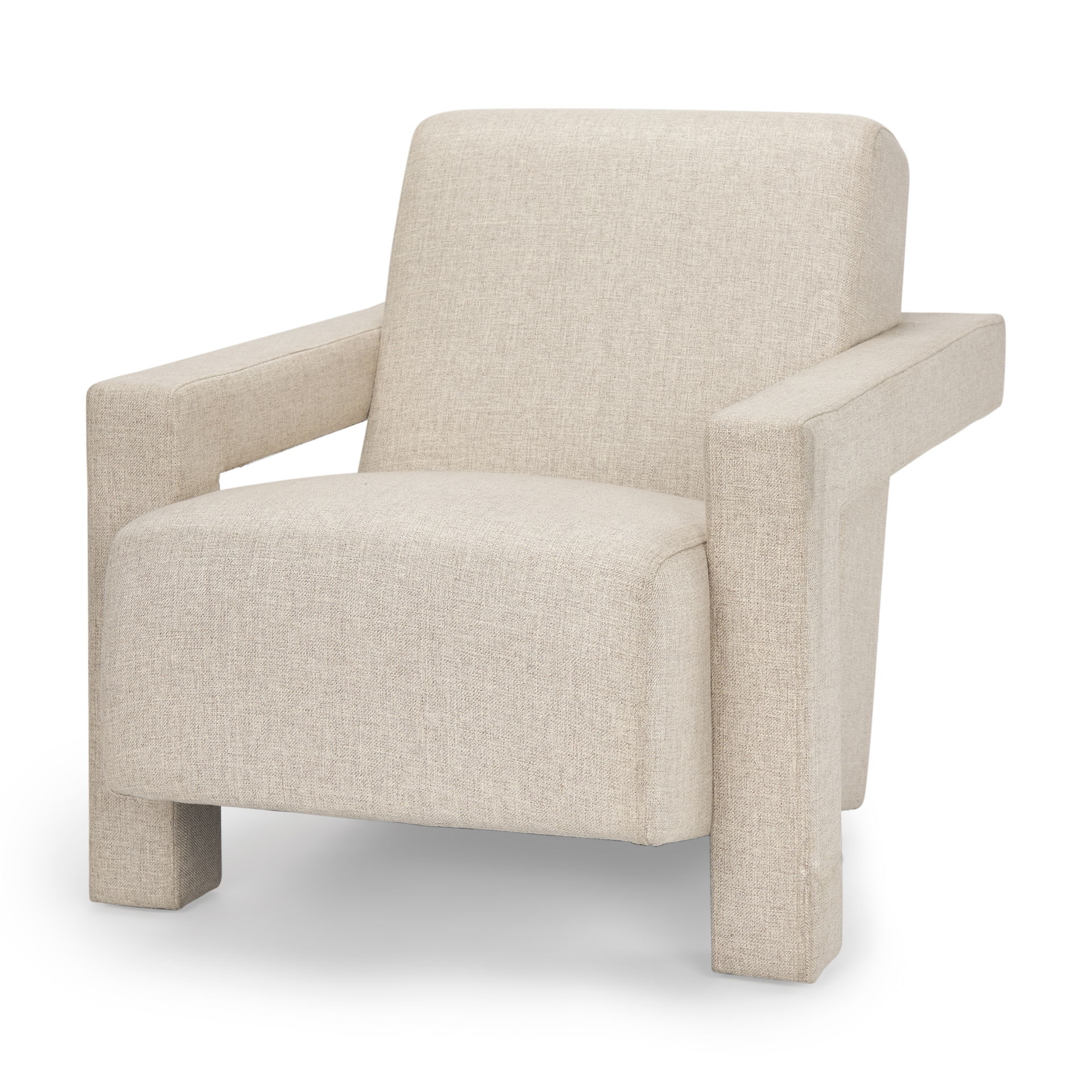 Sovereign Oatmeal Fully Upholstered Accent Chair, by Mercana, 28.25" length x 34.75" width x 29.5" height View 1