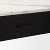 Amika White Marble Top Black Metal Base Console Table, by Mercana, 44" length x 12" width x 32" height thumbnail 11