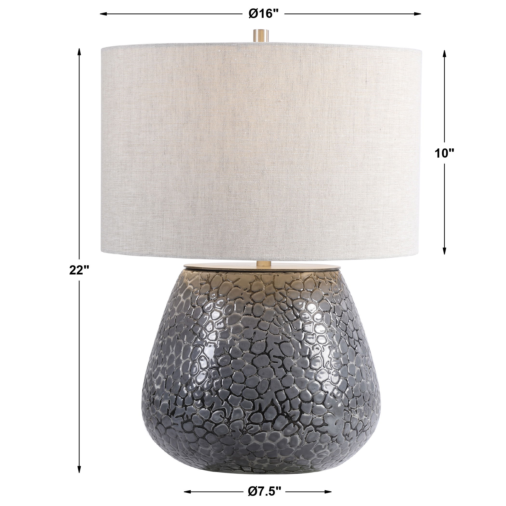 Pebbles Metallic Gray Table Lamp large image 