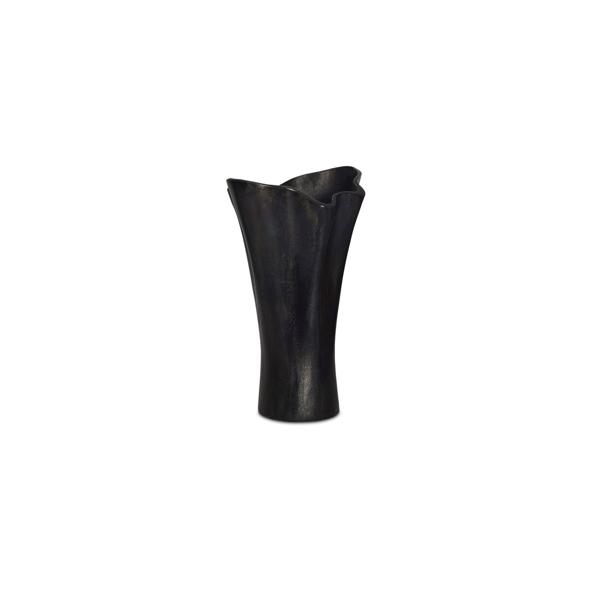 Yeri Cast Aluminum Vase Black, by Moe's Home, 8" width x 13.5" height x 8" depth View 2