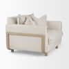 Roy II Beige Upholstered and Brown Wood Frame Arm Chair thumbnail 7