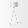 Ambrose  Silver Metal with Beige Fabric Shade Floor Lamp, by Mercana, 20" length x 20" width x 61.8" height thumbnail 3