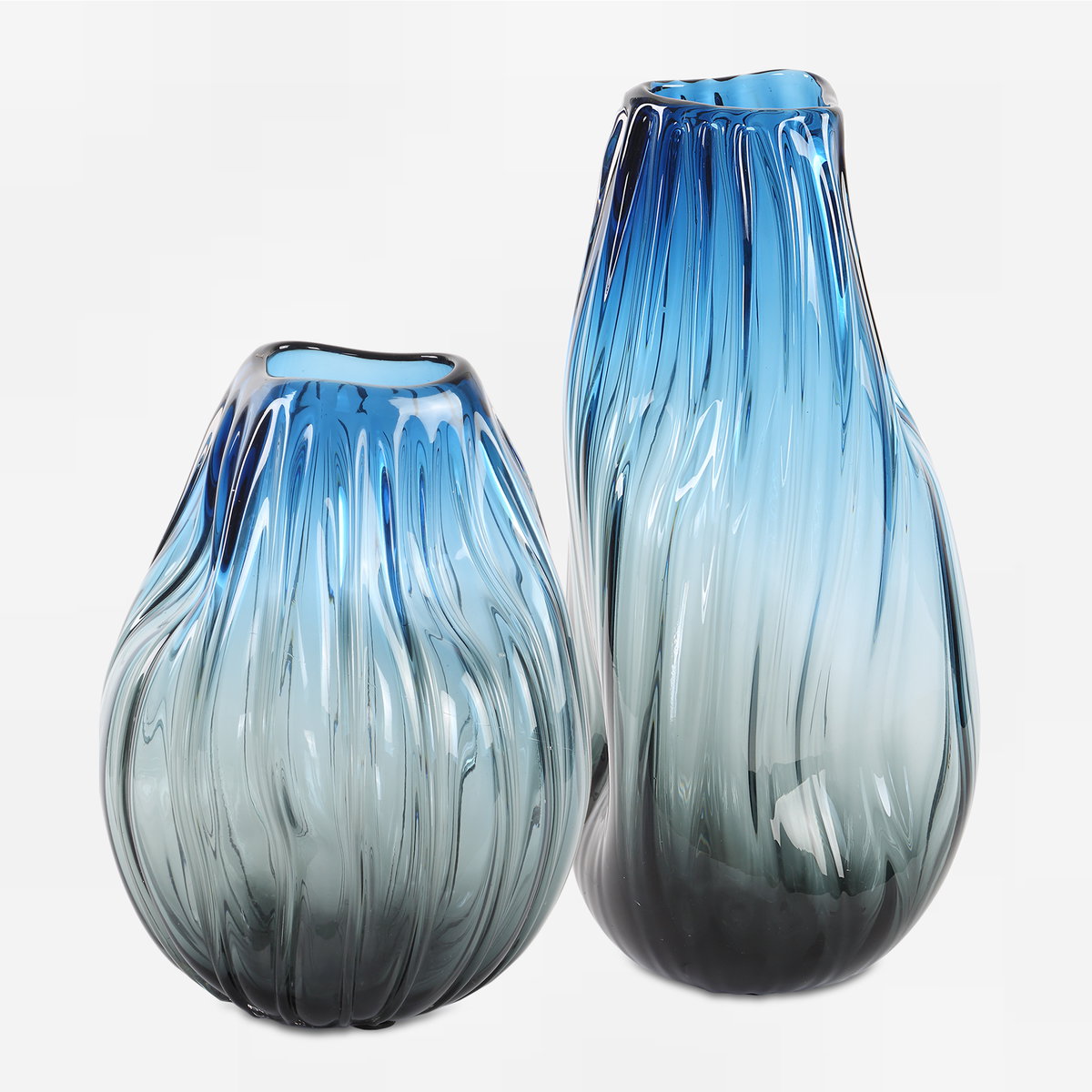 Midnight Horizon Vases Set/2, by Uttermost, 7" width x 14.5" height x 7" depth View 1