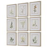 Botanical Flowers Framed Prints Set/9, Art by Uttermost, 17.37" width x 21.37" height x 2.12" depth thumbnail 5