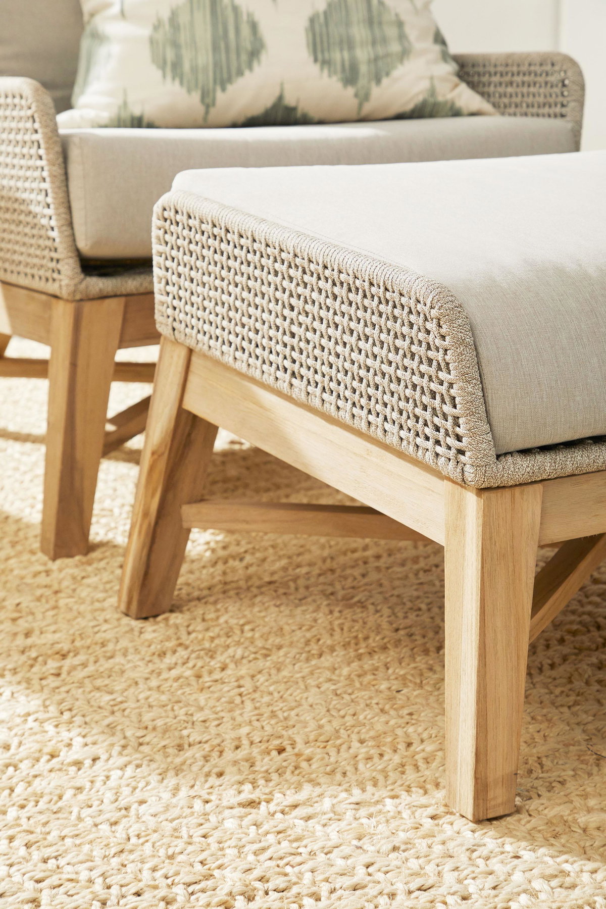 Tapestry Outdoor Footstool, Ottoman by Essentials for Living, 26.5" width x 17.5" height x 21" depth View 11