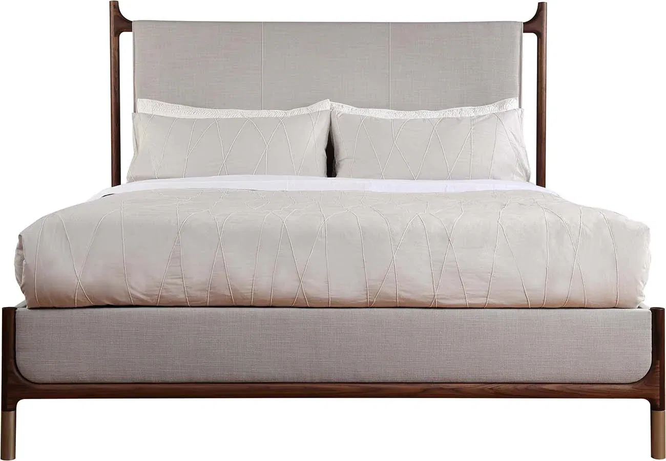 Walnut Grove Upholstered Bed, Cal King, by Stickley, 77.5" width x 64" height x 89.5" depth View 1