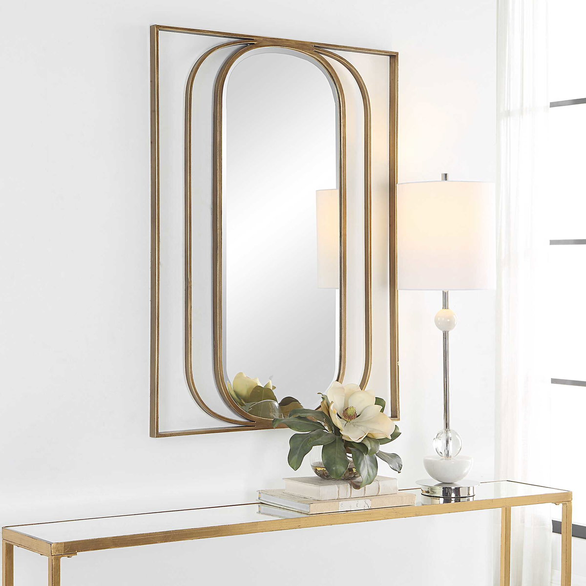 Replicate Contemporary Oval Mirror, by Uttermost, 30" width x 40" height x 1.25" depth View 4