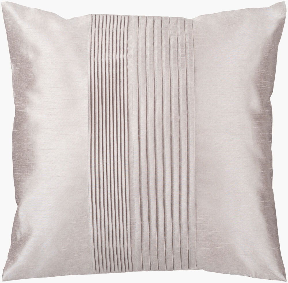 Solid Pleated Accent Pillow Poly, Decorative Pillow by Surya, 22" length x 22" width