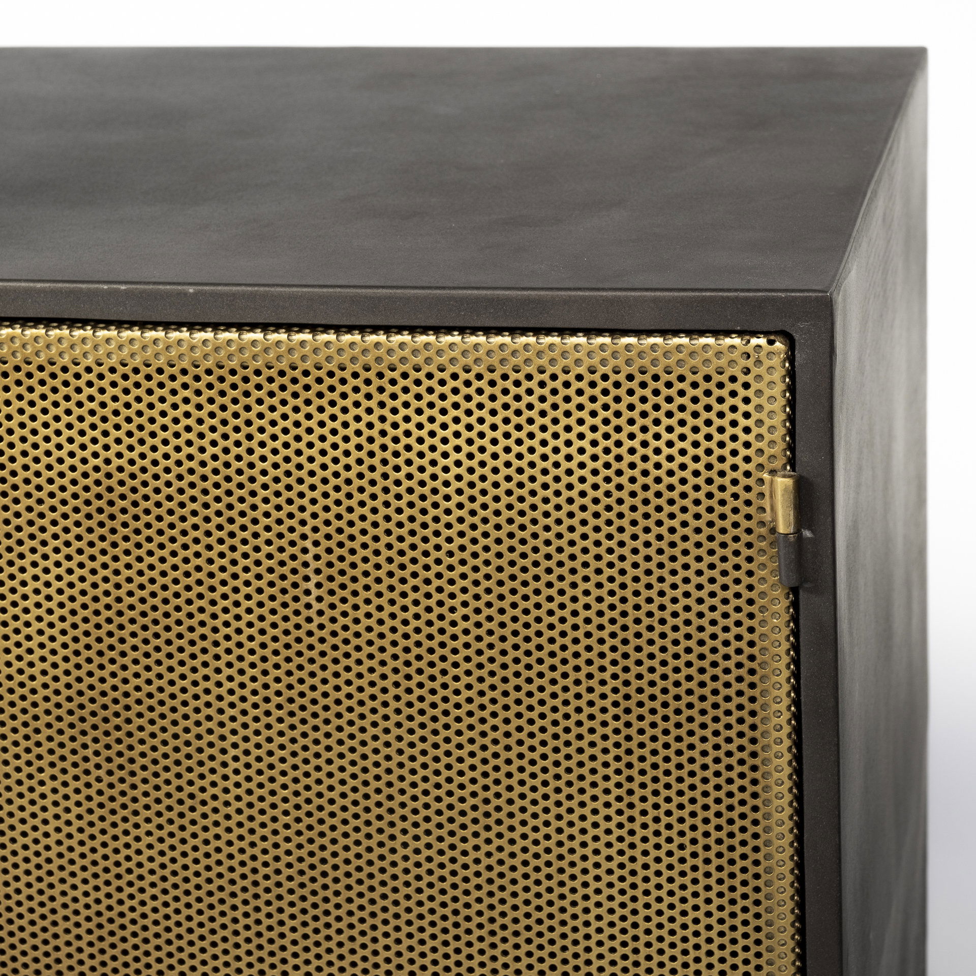 Newsome II 79Lx16Wx33H Black and Gold Metal 4 Cabinet Door Sideboard large image 