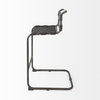 Berbick Low Back 26in Seat Counter Stool | Black Leather with Gray Metal, Counter & Bar Stool by Mercana, 20.5" length x 24.8" width x 43" height thumbnail 4