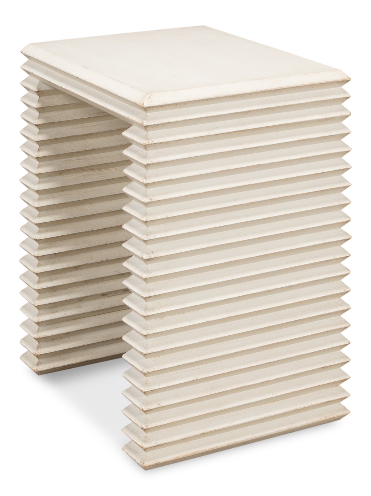 Stacked Side Table  Antique White, by Sarreid, 1'4" length x 1'8" width x 2' height View 10