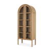 Callum Light Brown Elm Wood with Glass Doors  Arched Curio Cabinet, Cabinets & Sideboard by Mercana, 31" length x 17.7" width x 79" height thumbnail 1