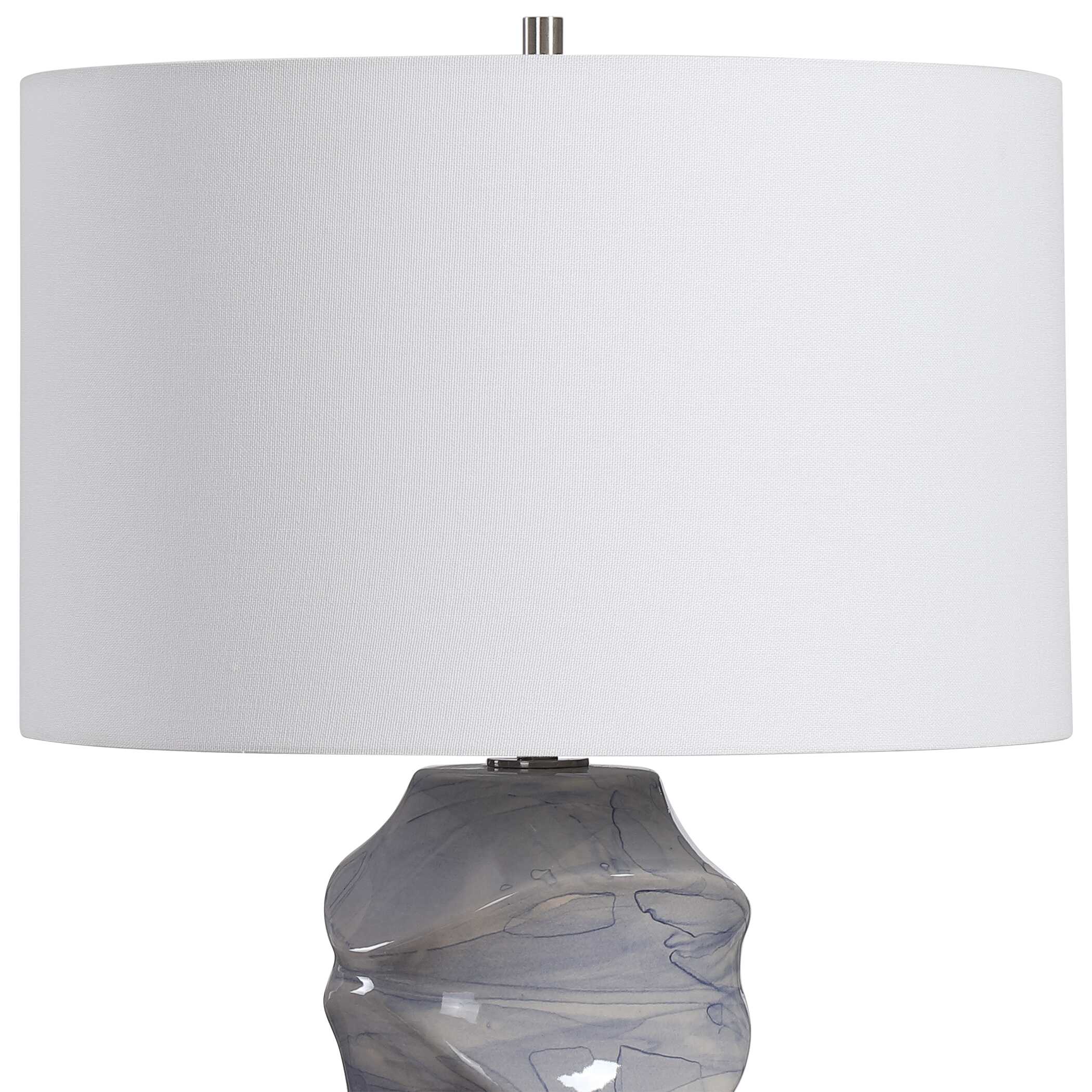 Waves Blue & White Table Lamp, by Uttermost, 16" width x 27.5" height x 16" depth View 7