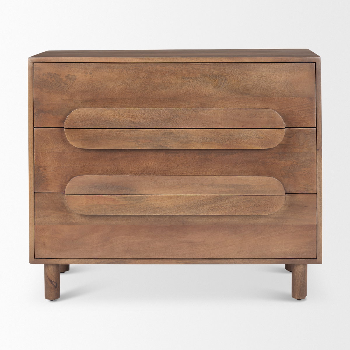 Astrid  36L x 17W x 30.3H Medium Brown Solid Wood 3 Drawer Cabinet, Cabinets & Chest by Mercana, 36" length x 17" width x 30.25" height View 5