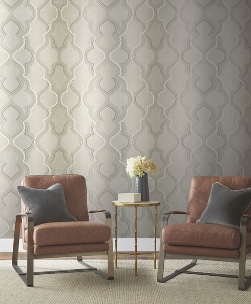 Ombre Damask Neutral Wallpaper