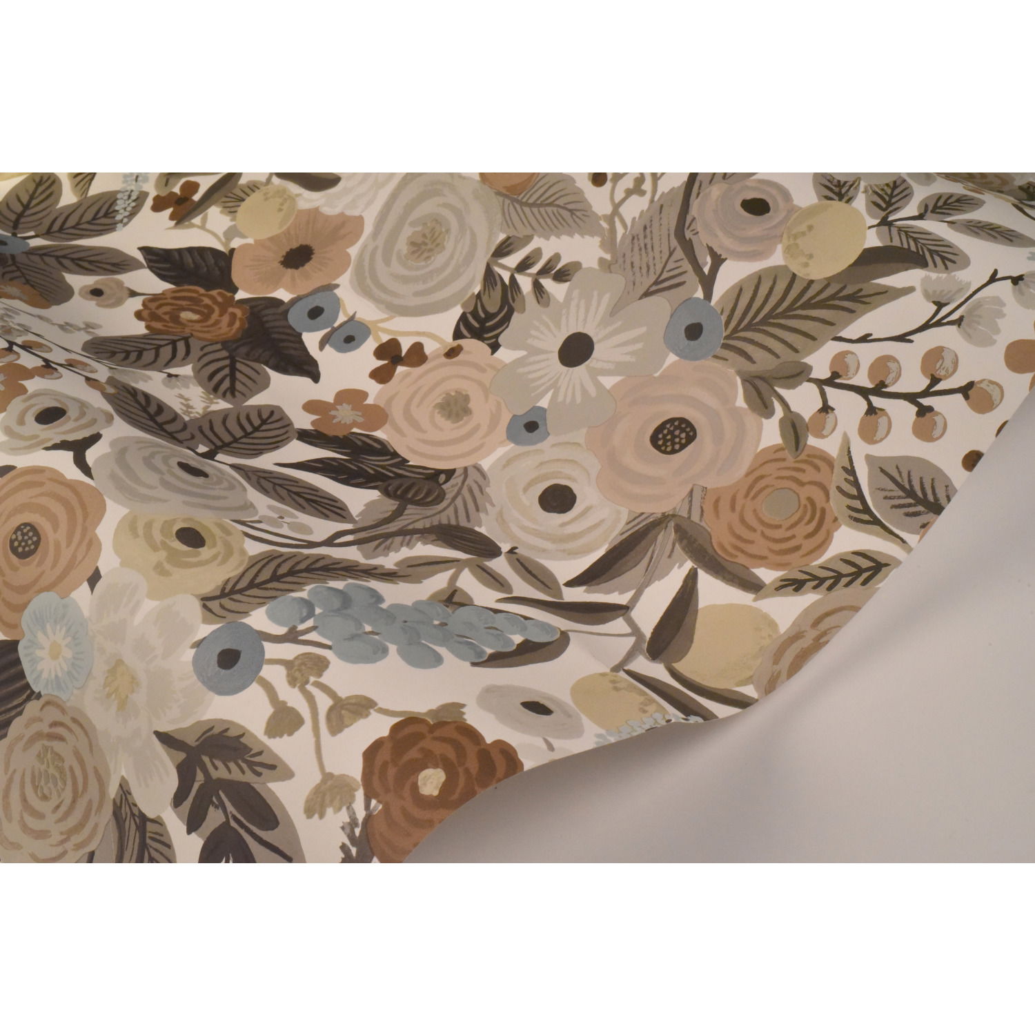 Garden Party Brown & Beige Wallpaper large image 