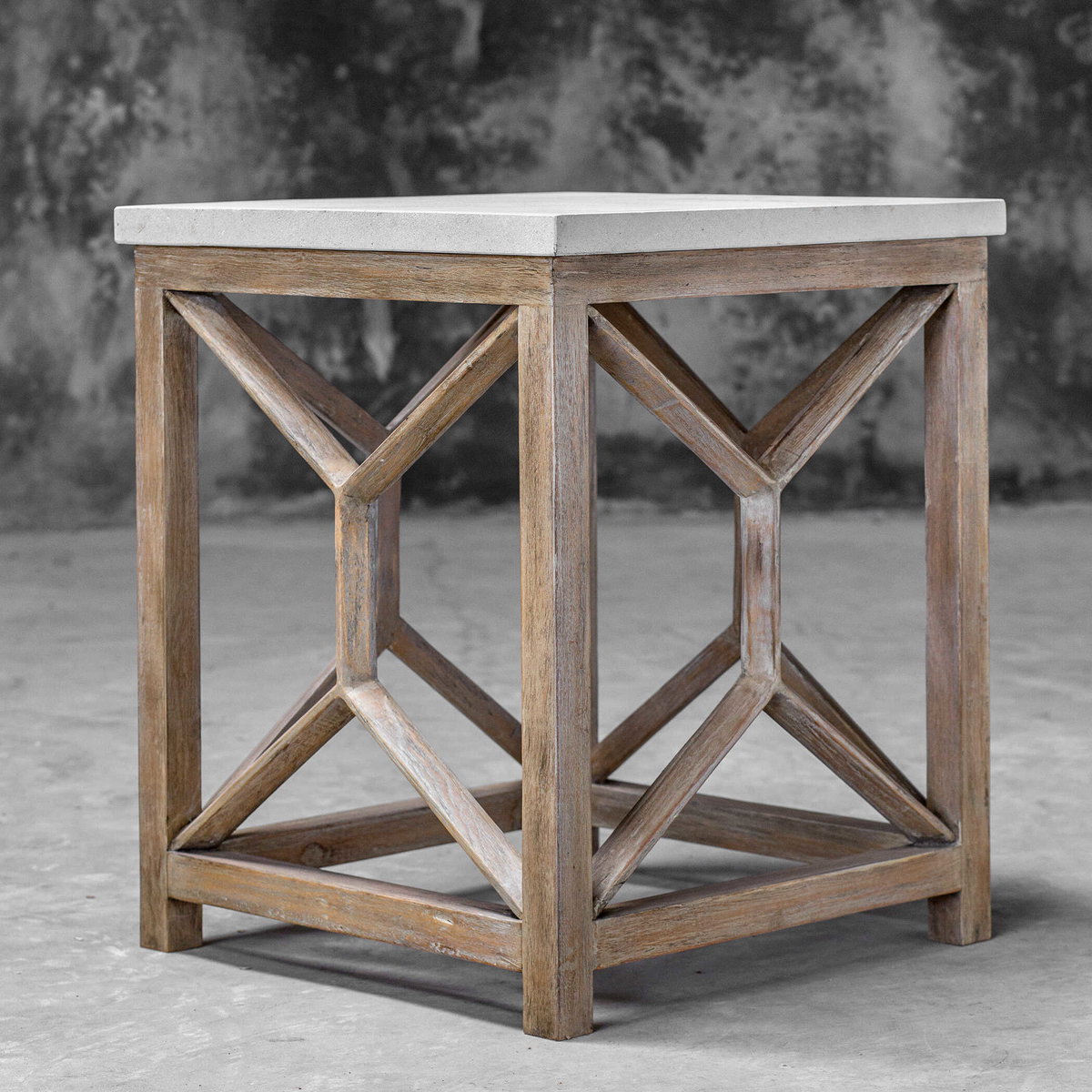 Catali Stone End Table, Furniture by Uttermost, 22" width x 26" height x 22" depth View 7