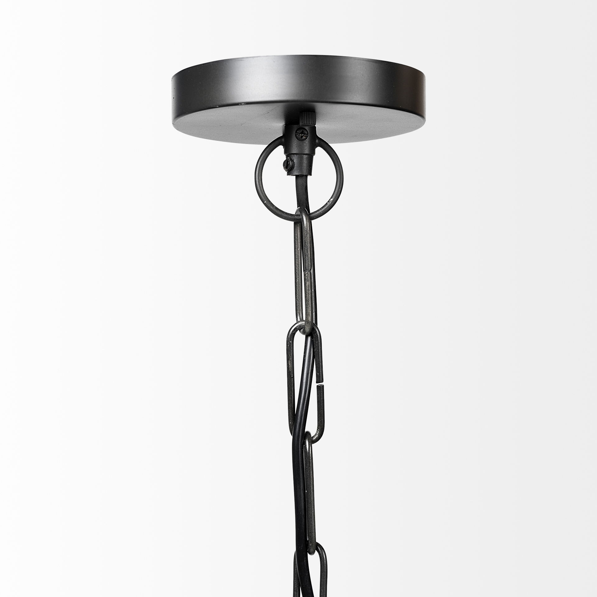 Minerva 19x22 Metallic Gray Hammered Detail Pendant Light, by Mercana, 19" length x 19" width x 22" height View 4