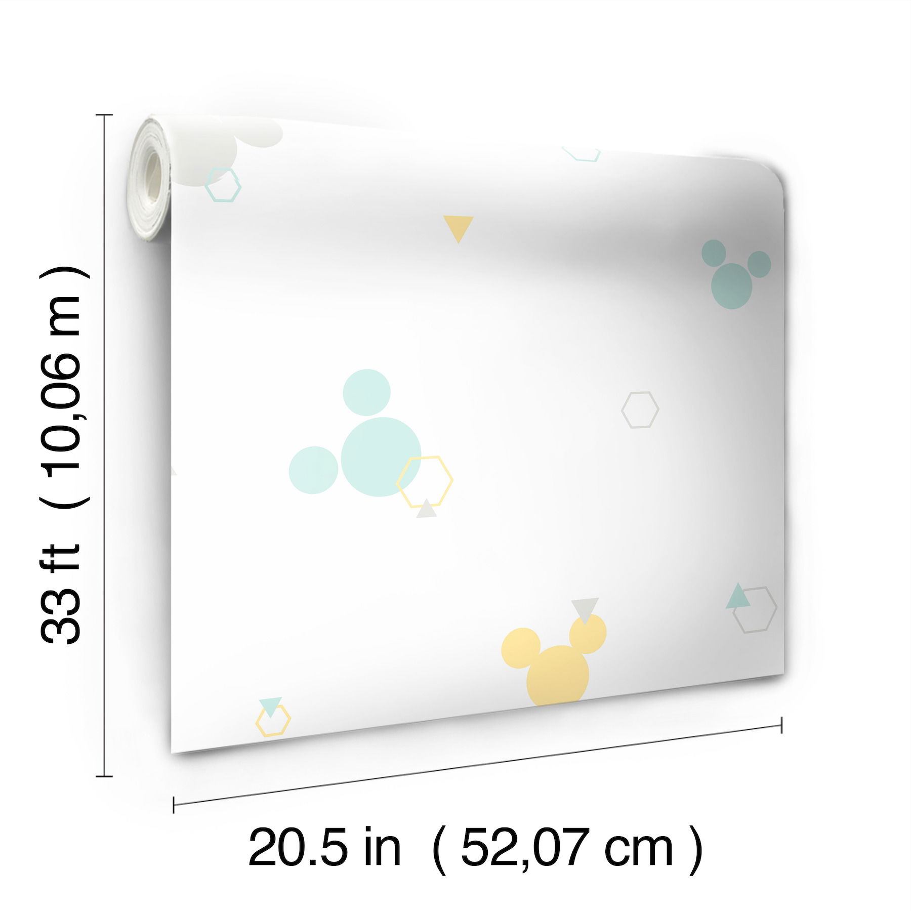 Disney Minnie Mouse Dots Green & Yellow Wallpaper large image 