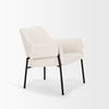 Brently Accent Chair with Cream Boucle Fabric & Matte Black Metal Legs thumbnail 6