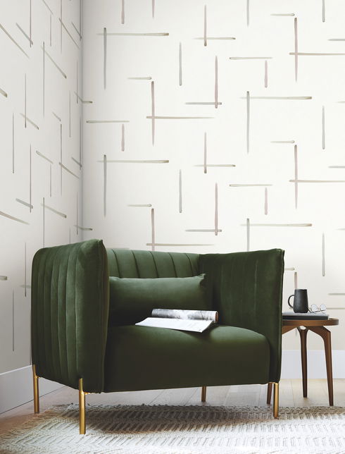 Gilded Sumi-E Orchid & Glint Wallpaper