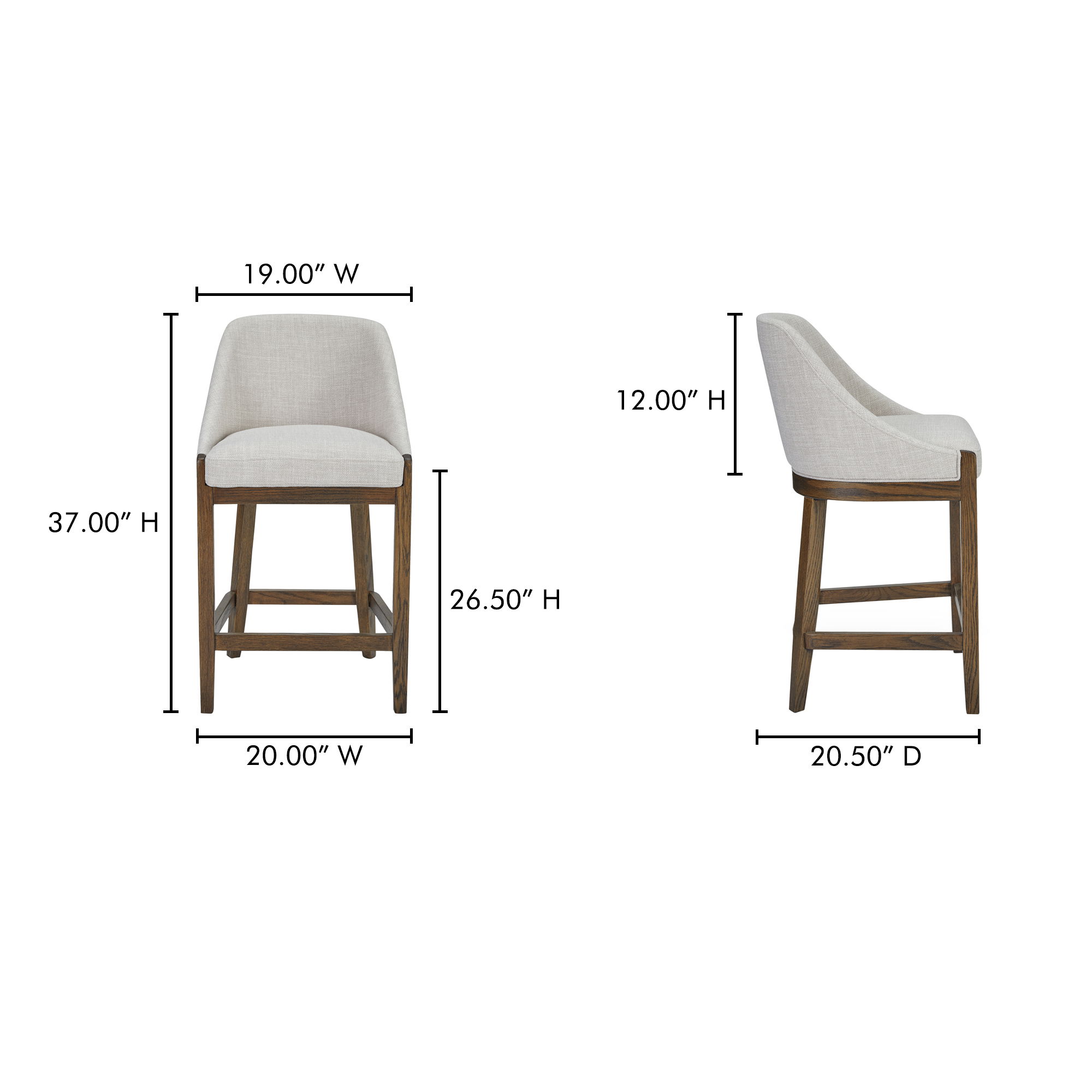Edward Counter Stool Heather Beige large image 
