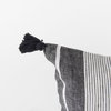 Kimia 14x26 White/Black Fabric Herringbone with Fringed Pillow Cover, Decorative Pillow by Mercana, 14" length x 26" width x 0.2" height thumbnail 10