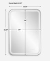 Crofton Lighted Nickel Vanity Mirror, by Uttermost, 1'10.25" width x 2'8.25" height x 2.12" depth thumbnail 3