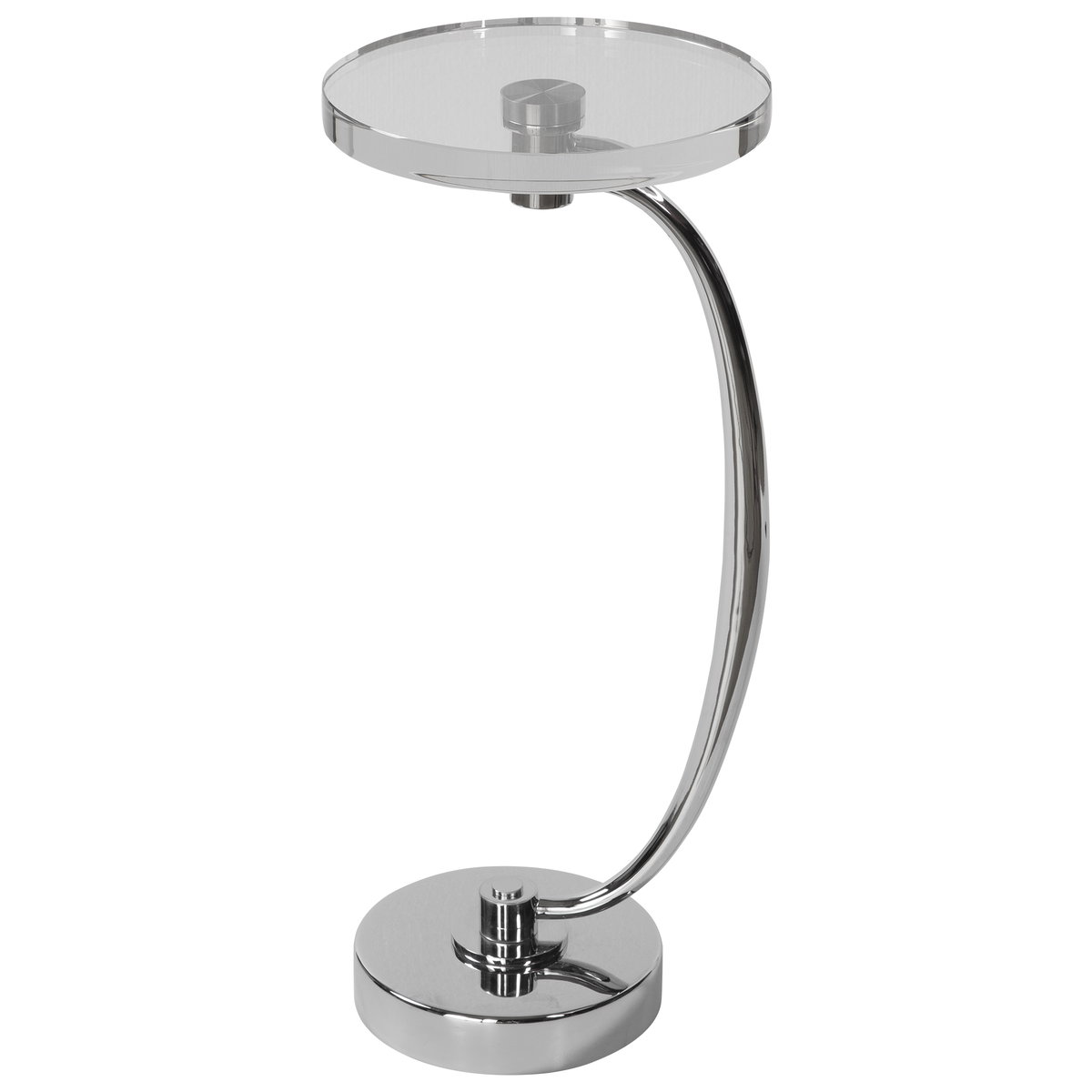 Waveney Nickel Drink Table, Side & End Table by Uttermost, 11.5" width x 24" height x 11.5" depth View 1