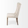 Mackenzie High-Back Dining Side Chair | Cream Plush Linen with Ash Wood, Dining Chair by Mercana, 24.75" length x 20.47" width x 40.34" height thumbnail 5