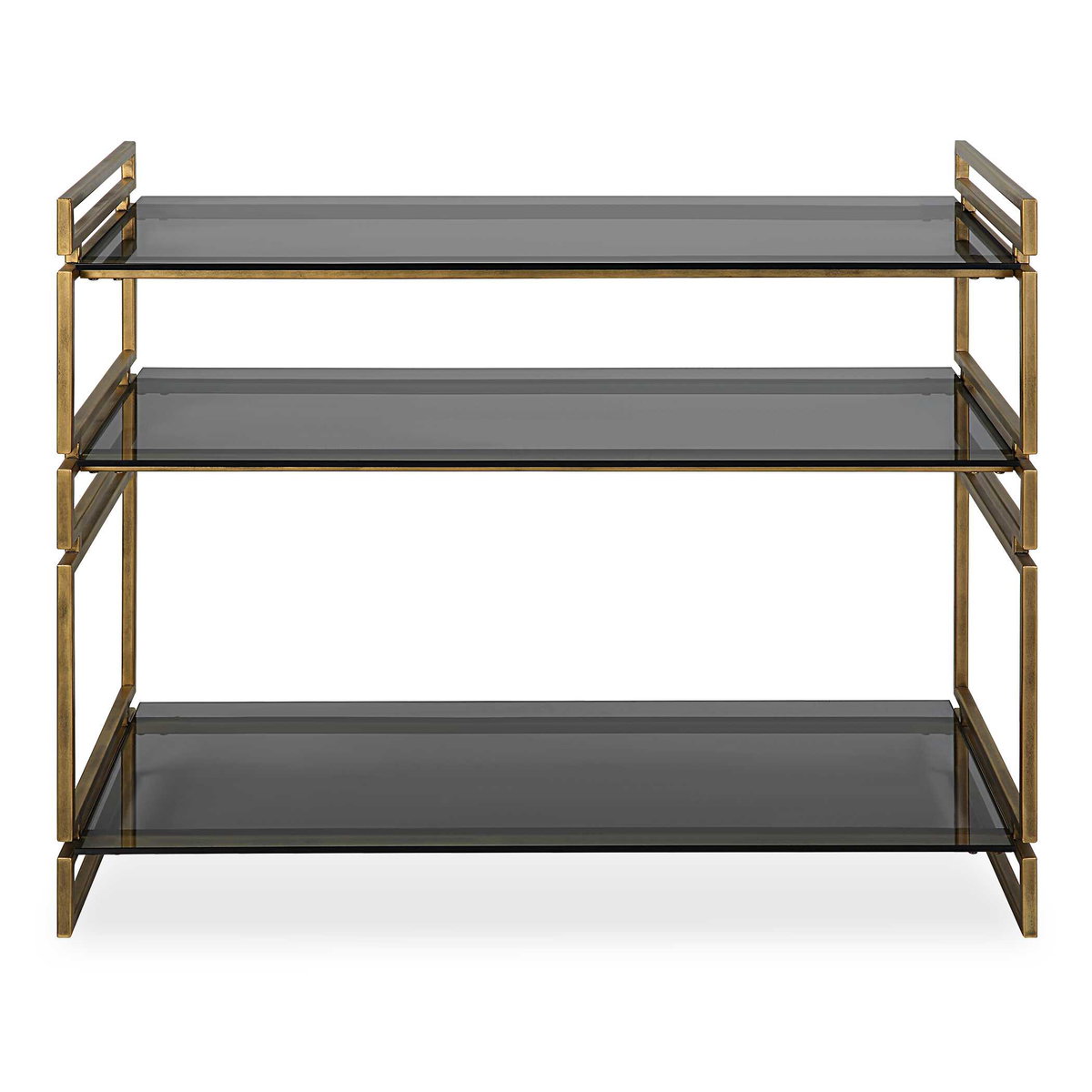Stacked Up Gray Glass Console Table, by Uttermost, 40.25" width x 32.5" height x 16" depth View 1