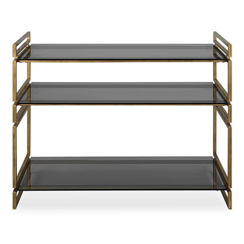 Stacked Up Gray Glass Console Table