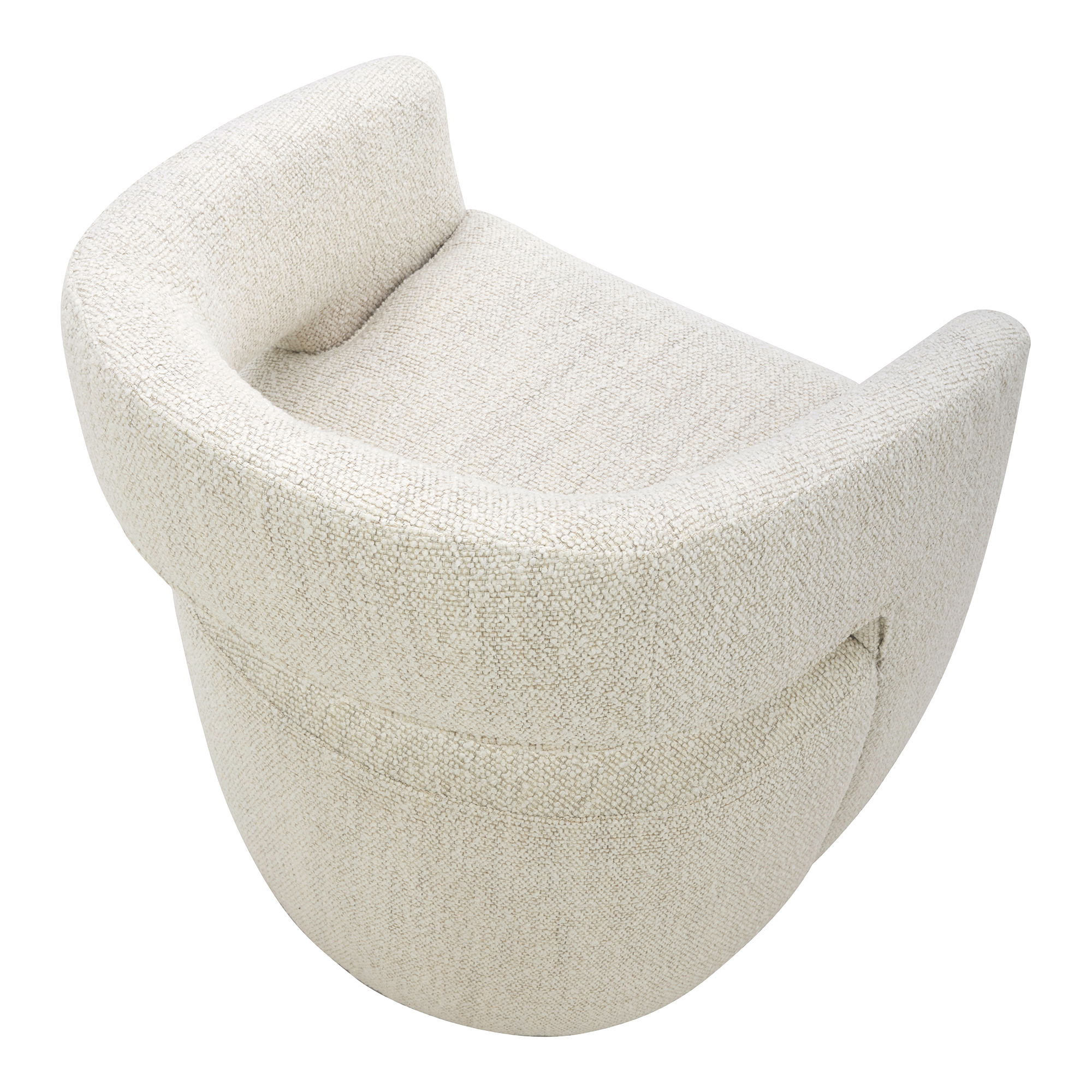 Barrow Rolling Dining Chair White Mist, by Moe's Home, 25.5" width x 32.25" height x 25.5" depth View 5