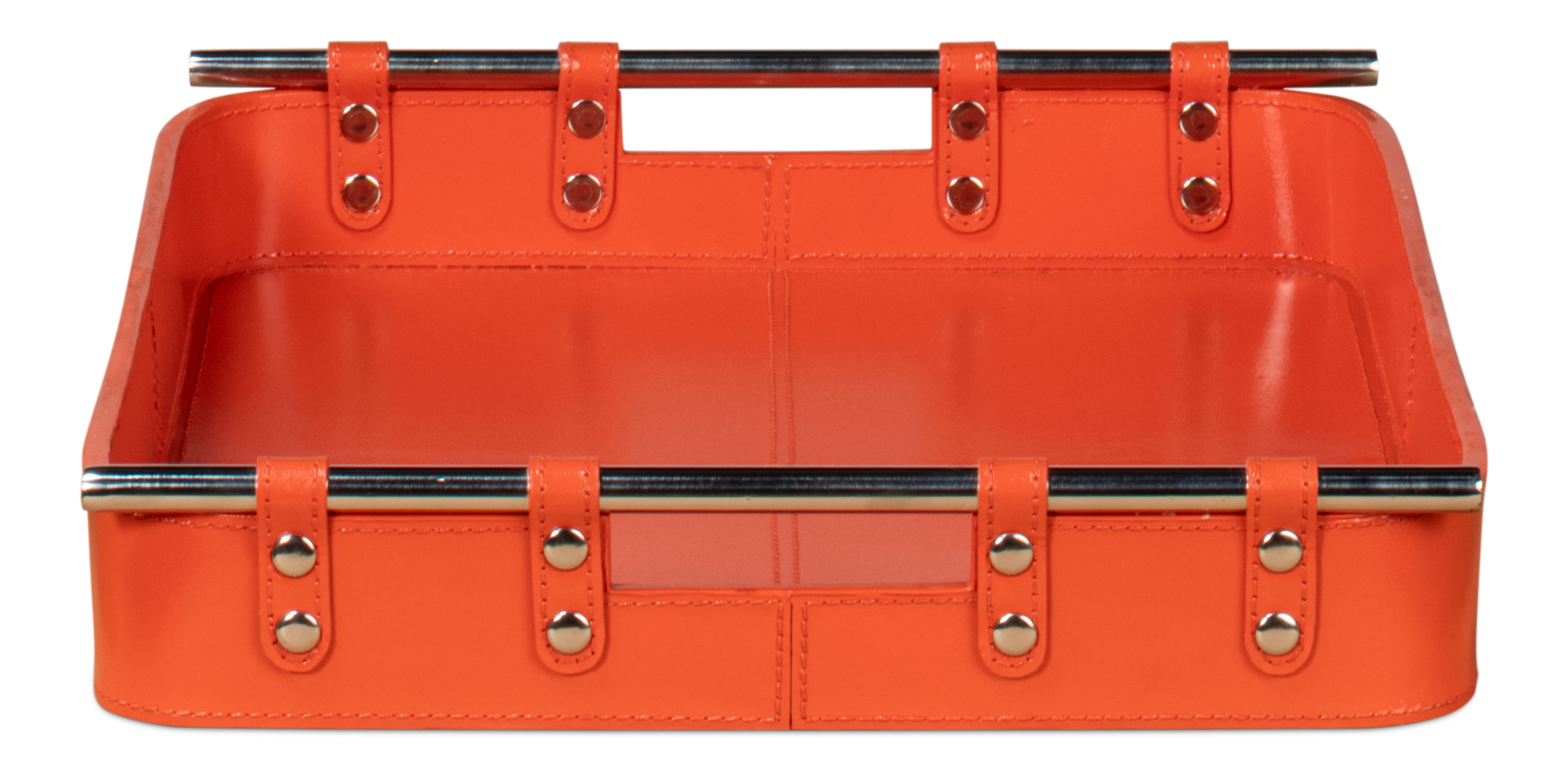 Safari Leather Tray, Orangeade large image 